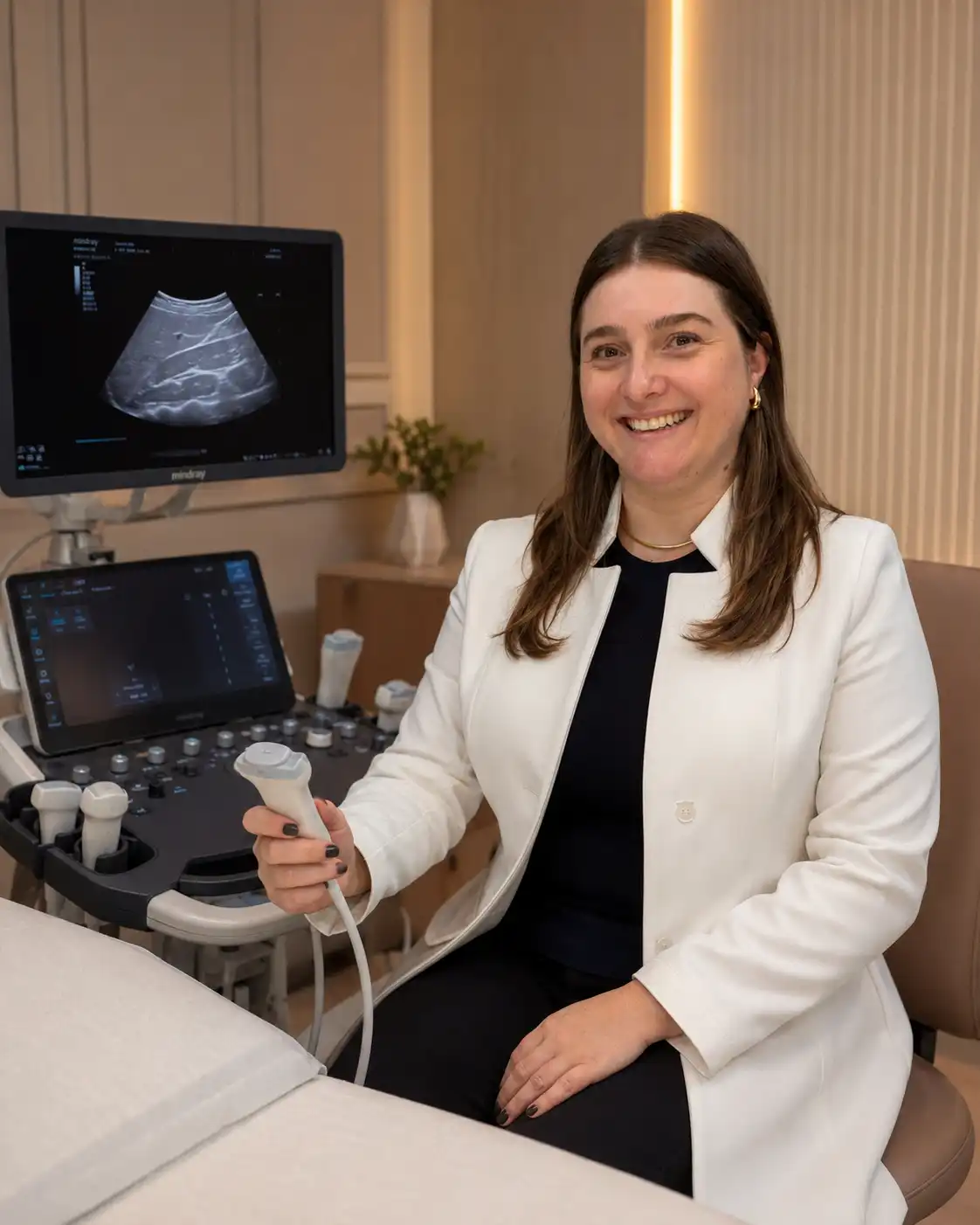 Equipamento de ultrassom voltado para exames abdominais e hepáticos